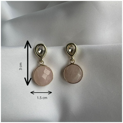 Brincos com Solitário para Mulher - A Beleza do Quartzo Rosa