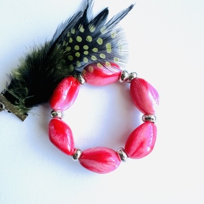 Pulseira Elástica Exclusiva Fúcsia e Prateada - Energia e Paixão Pulseira Elástica Exclusiva Fúcsia e Prateada - Energia e Paixão