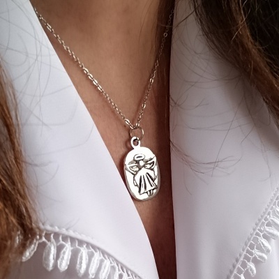 Colar Anjo da Guarda em Aço – Proteção e Significado