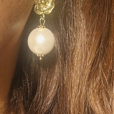 Brincos de Pérolas para Mulheres - Brincos de Flor para Mulheres