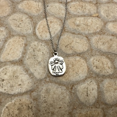 Colar Anjo da Guarda em Aço – Proteção e Significado