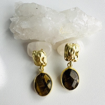 Brincos Pingente de Pedra Natural: Elegância com Energia e Estilo para Mulheres