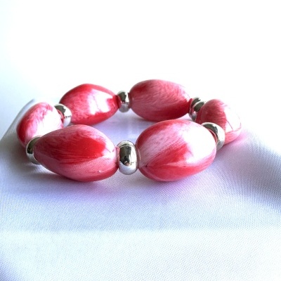 Pulseira Elástica Exclusiva Fúcsia e Prateada - Energia e Paixão Pulseira Elástica Exclusiva Fúcsia e Prateada - Energia e Paixão