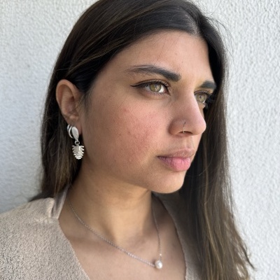 Brincos Prateados com Design de Raio de Sol