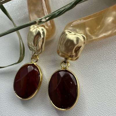 Brincos Pingente de Pedra Natural: Elegância com Energia e Estilo para Mulheres