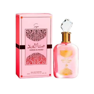 Frasco de perfume rosa com embalagem rosa