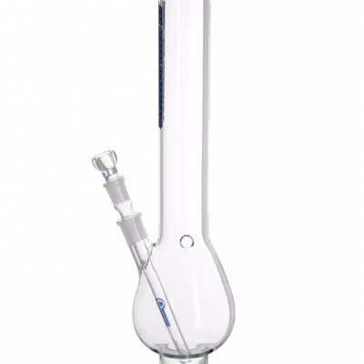 Bong de vidro transparente com detalhes azuis