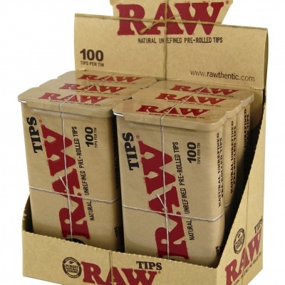 RAW FILTROS PREROLLED CAIXA METAL 6 unidades (Caixa)