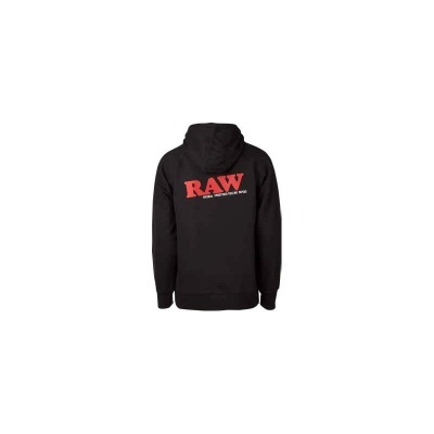 RAW ZIP HOODIE BLACK LOGO