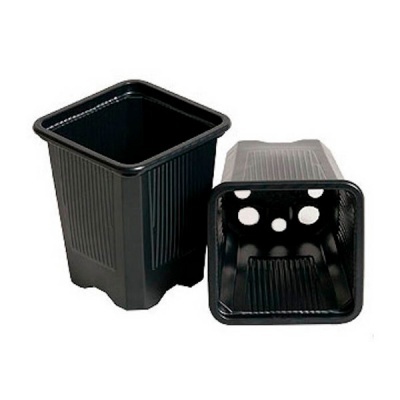 Vaso quadrado preto 7x7x8cm - 0.23 L