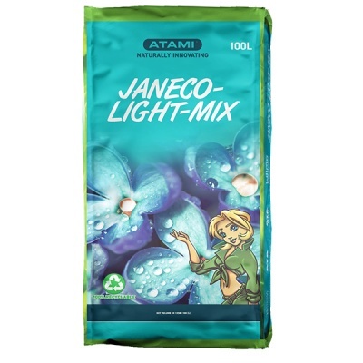 Saco verde e azul de substrato para plantas Atami JANECO-LIGHT-MIX com 100L