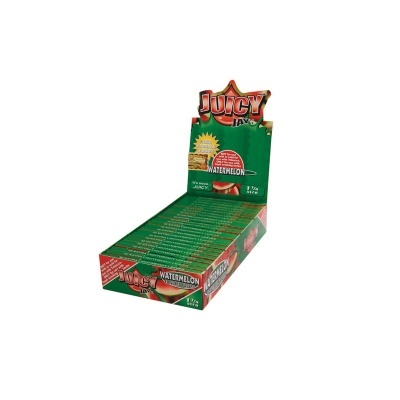 expositor verde com pacotes de papel de enrolar JUICY JAY'S sabor melancia