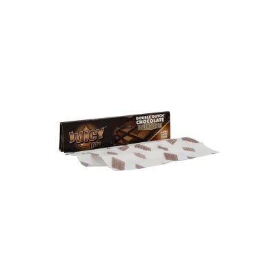 Filtro de papel para enrolar tabaco marca Juicy Blunts sabor Double Dutch Chocolate em embalagem castanha