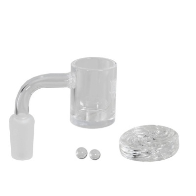 Quartz Banger com Spinner Cap e Terp Pearls Black Leaf