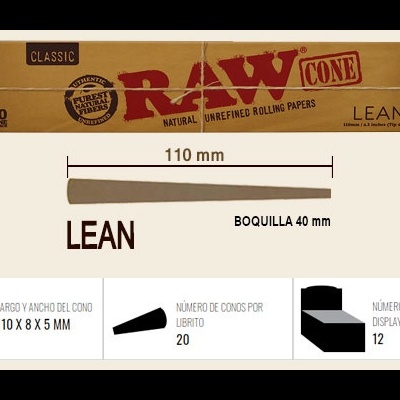 RAW CLASSIC CONES LEAN SIZE - 800 unidades