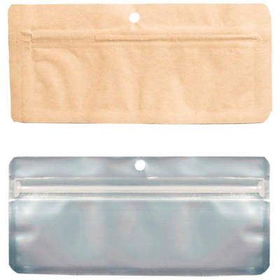 Edibles Kraft Anti-odor Zip Bags 15x7cm (Pack 50 uts)