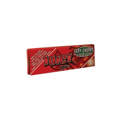 Pacote vermelho de papel Juicy Jays Very Cherry para enrolar cigarros.