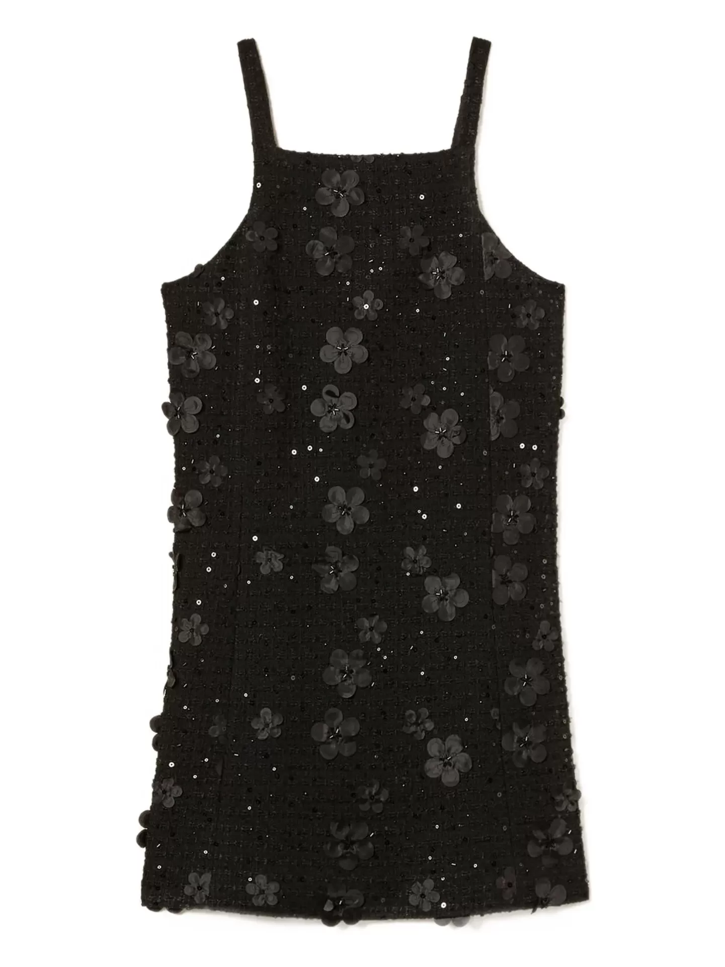 Boucl&eacute; short dress with embroidery