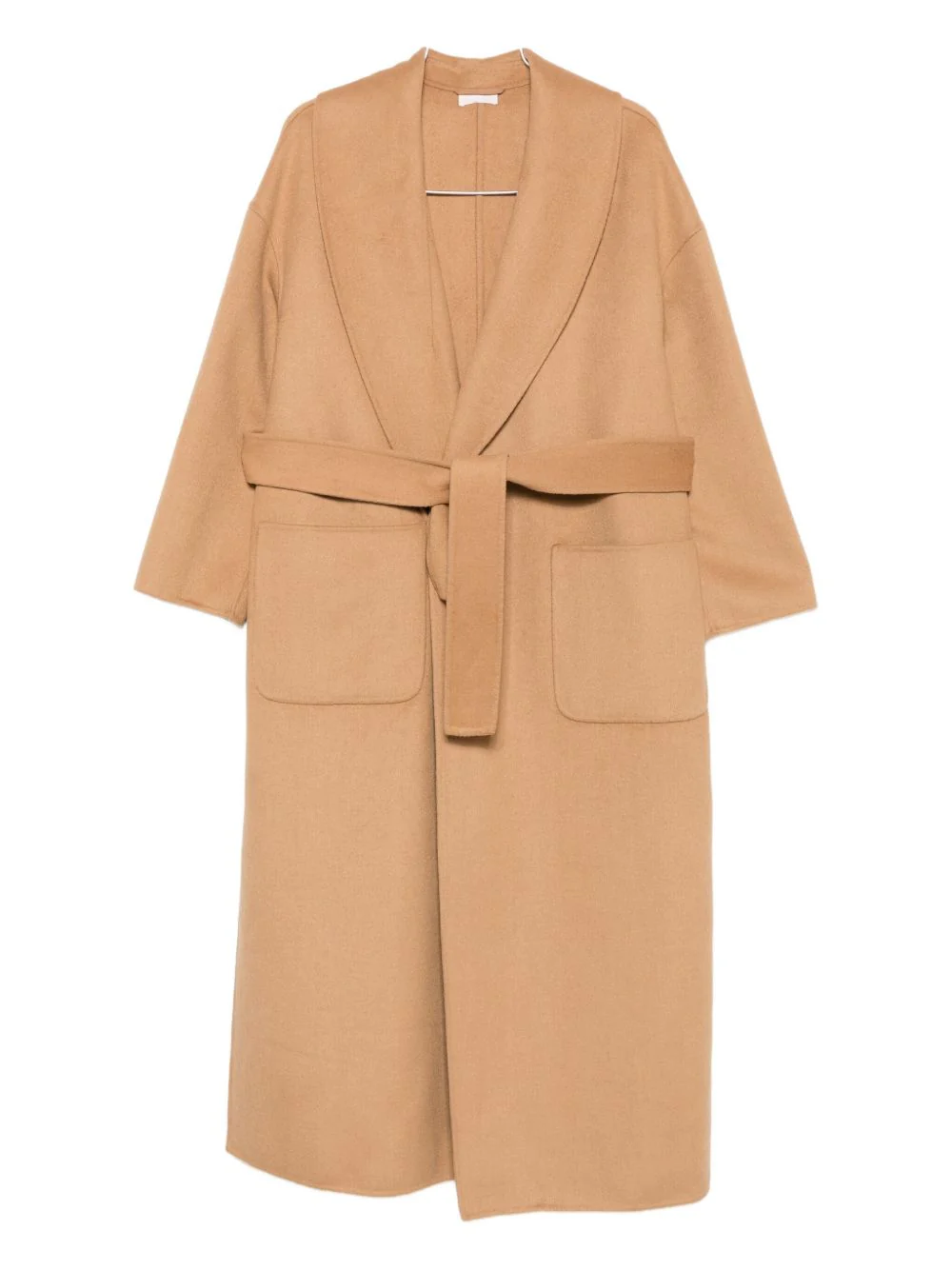 Camel wool-blend belted coat Camel wool-blend belted coat
