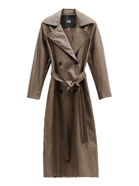 Urban Matte Faux Leather Trench Coat