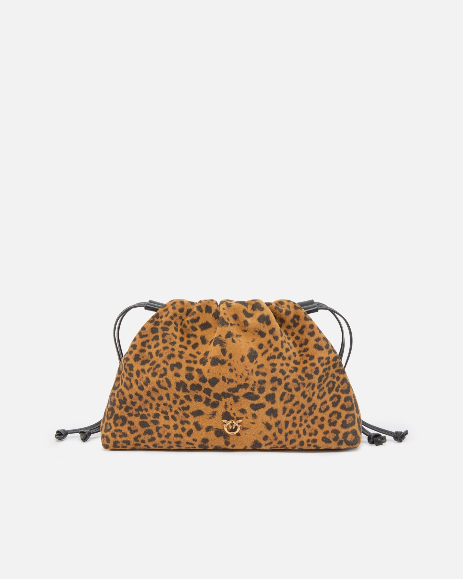 Small suede shoulder clutch with leopard print Small suede shoulder clutch with leopard print