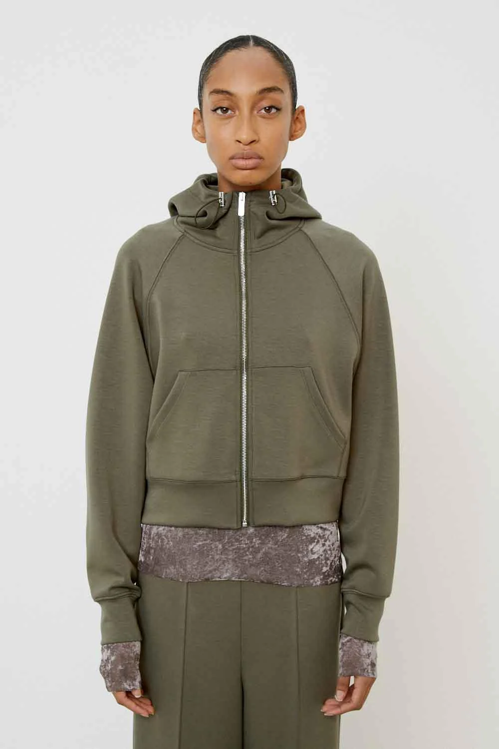 Hooded Jacket with Side Buttons Hooded Jacket with Side Buttons