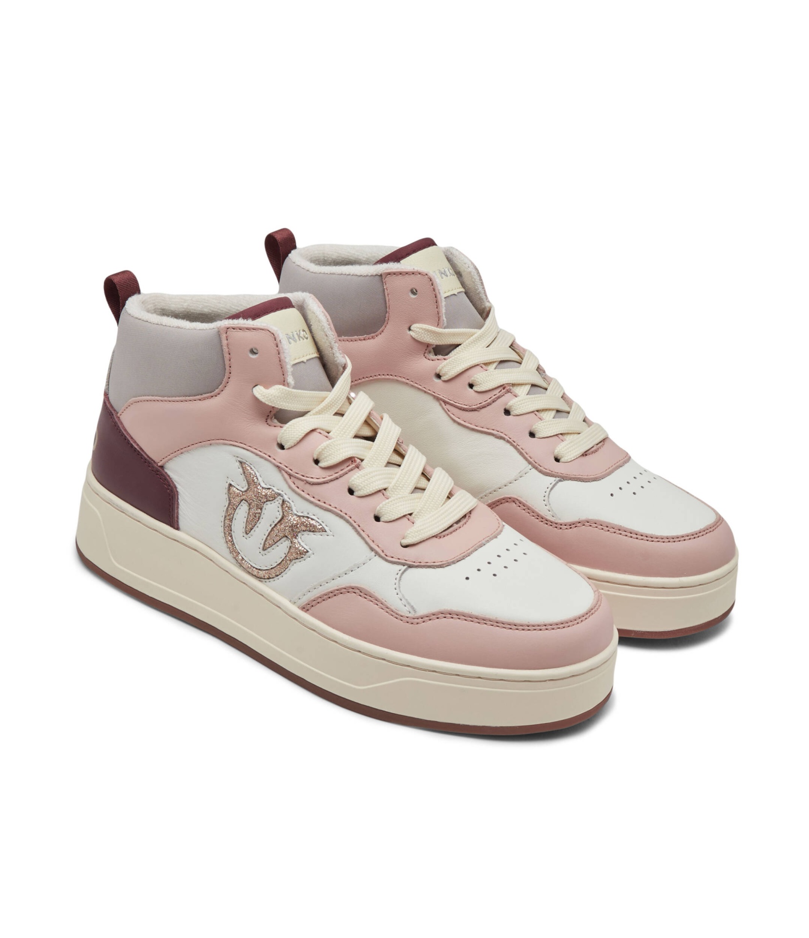 Detroit Pastel Pink and Burgundy Retro Sneakers Detroit Pastel Pink and Burgundy Retro Sneakers