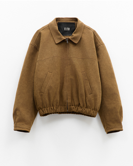 Suede-effect cotton bomber jacket Suede-effect cotton bomber jacket