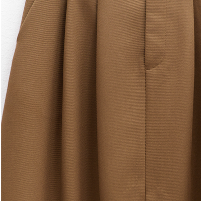 Structured honey-brown maxi skirt