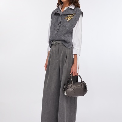 Palazzo trousers with belt