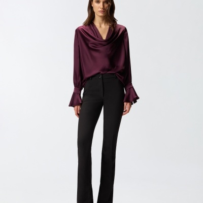 Relaxed-fit satin blouse