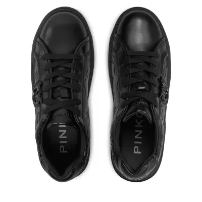 Sneakers Black Leather Monogram