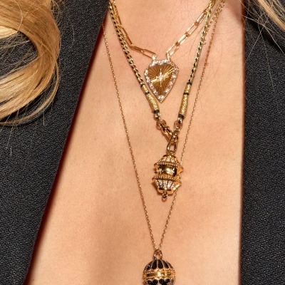 MYA-BAY Black Shiny Protection Necklace MYA-BAY Black Shiny Protection Necklace