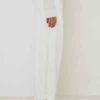 Straight-Leg Trousers with Taffeta Inserts
