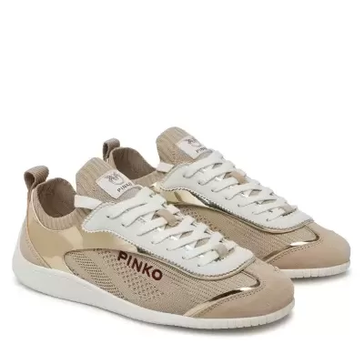 Reby beige and gold sneakers