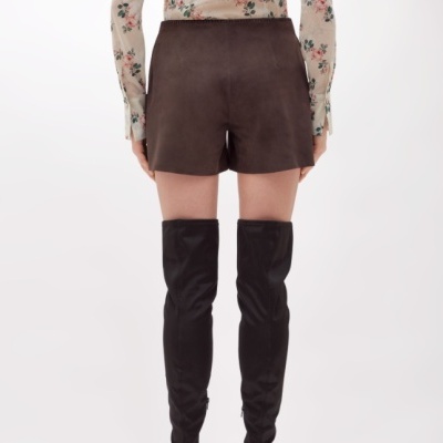 Suede Shorts With Crochet