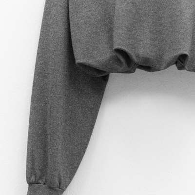 Cropped Shimmer Knit Sweatshirt