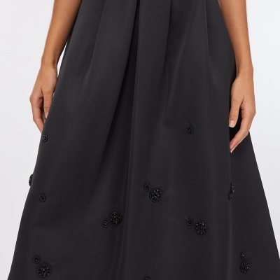 Taffeta midi skirt