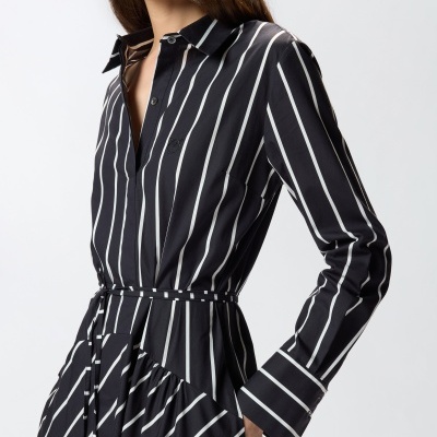 Long striped poplin dress