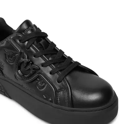 Sneakers Black Leather Monogram