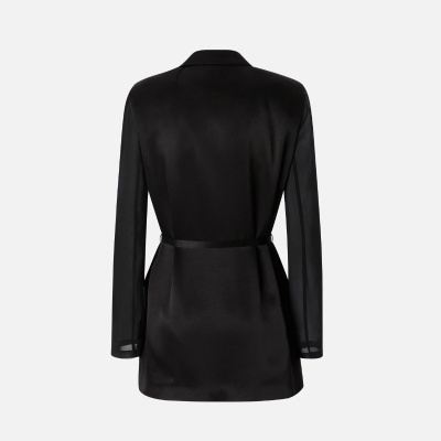 Long blazer made of satin