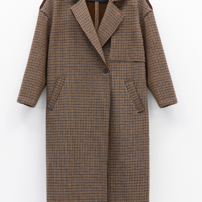 Houndstooth trench coat