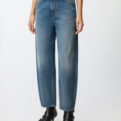Soft denim balloon-fit jeans