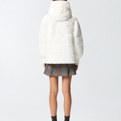 Technical canvas jacket with hood