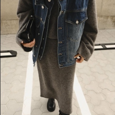 Double-layer denim gilet