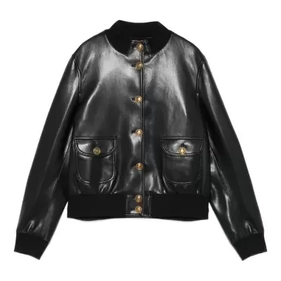 Faux Leather Jacket Black