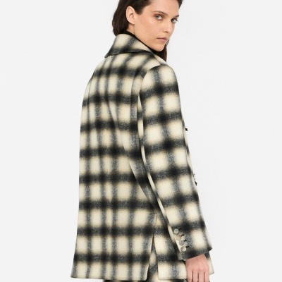 Chequered jacket with bejewelled embroidery