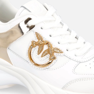 Ariel leather-effect sneakers with mirror detailing