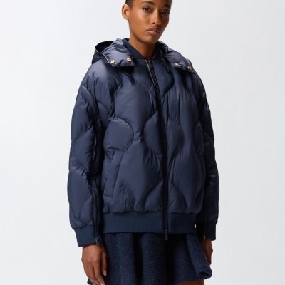Padded bomber jacket with hood