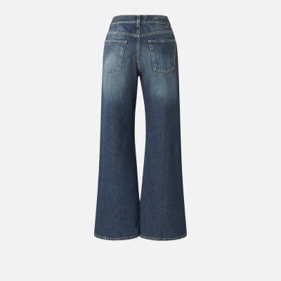 Wide-leg soft denim jeans
